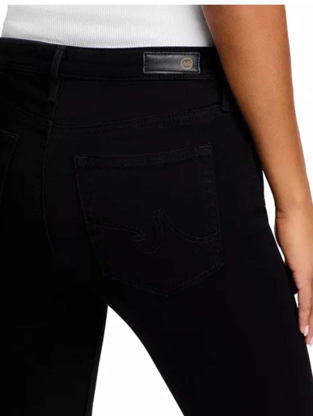 ADRIANO GOLDSCHMIED The Prima Crop Cigarette Crop Black Jeans SIZE 28